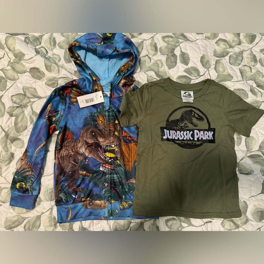 Jurassic Park sweater and shirt set 4t